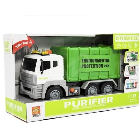 Lendkerekes Füstölős Kukásautó Kukás Autó Gumi kerekekkel