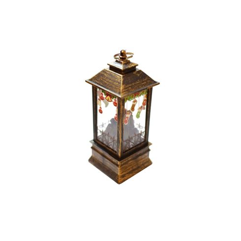 Karácsonyi, kandallót imitáló LED lámpás / 12 cm