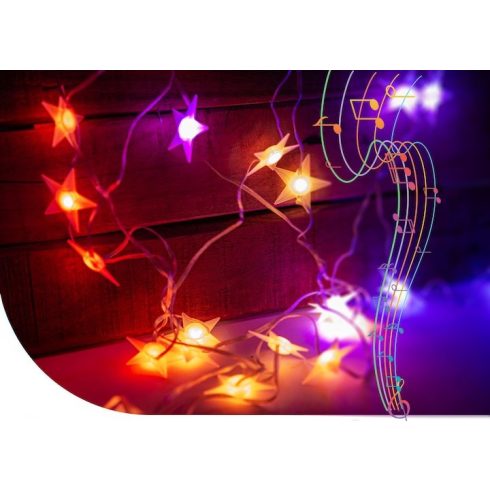 LED Karácsonyi kültéri függöny 138xLED/8 funkciós Karácsonyfa és Kiscsillag kombináció RGB Többszínű