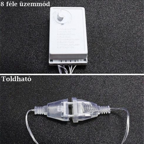 Karácsonyi LED Fényfüzér Szarvas Csillag Harang Fenyő 138 Leddel 3.5 Méter Meleg Fehér