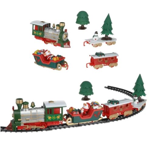 Zenélő és Világító Karácsonyi Kisvasút – elemes – 3 féle pályával Karácsony Ajándék