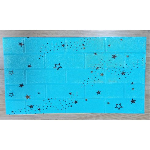 10 Darab Öntapadós 3D falmatrica  Tapéta Kék alapon Csillagos mintával 70x 70 x 0,6 cm-es méretben