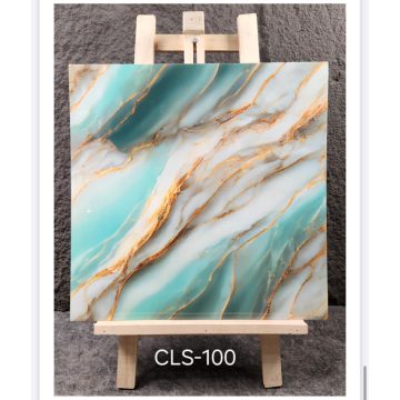   12 Db Királyi Márvány Dekor Lap Falpanel Falra 60 X 60 Cm Fényes Vízálló Felülettel Kék