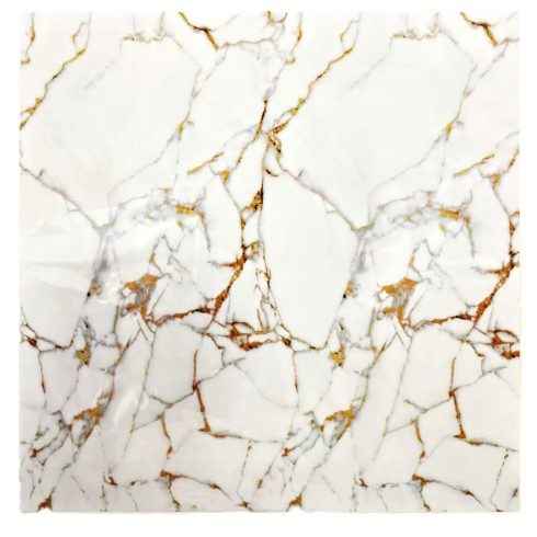 12 Db Királyi Márvány Dekor Falpanel Lap Falra 60 X 60 Cm Fényes Vízálló Felülettel