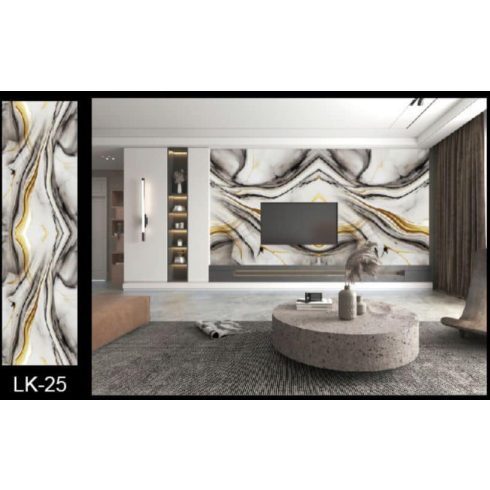 12 Db  Királyi Márvány Dekor Lap Falpanel Falra 60 X 60 Cm Fényes Vízálló Felülettel Fekete-Sárga 1