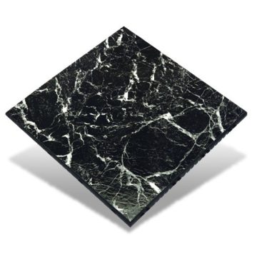   12 Db  Királyi Márvány Dekor Lap Falpanel Falra 60 X 60 Cm Fényes Vízálló Felülettel Fekete Gránit