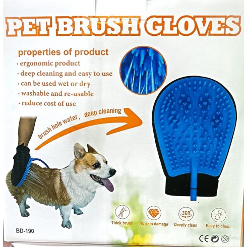 Kutya fürdető masszázs kesztyű, csapra szerelhető