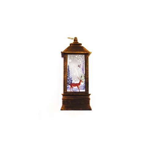 Karácsonyi mintás LED lámpás Szarvas Képpel - 19 cm Bambi l10985