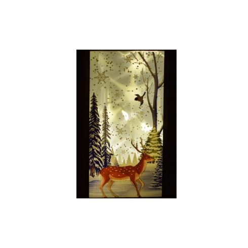 Karácsonyi mintás LED lámpás Szarvas Képpel - 19 cm Bambi l10985