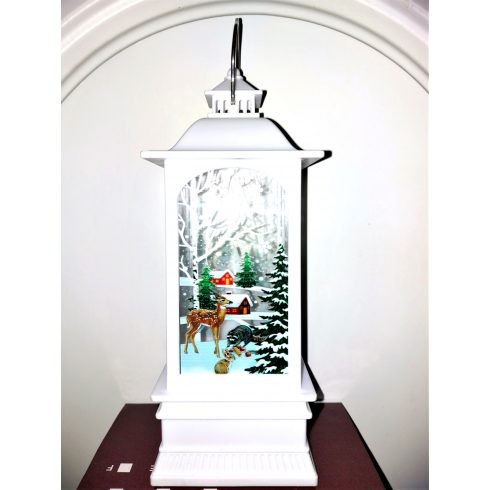 Karácsonyi Mintás Led Lámpás Hóember És Bambi Képpel - 19 Cm L10989 Usb Nyuszi Mosómaci Mókus Madár Van Rajta Ajándék