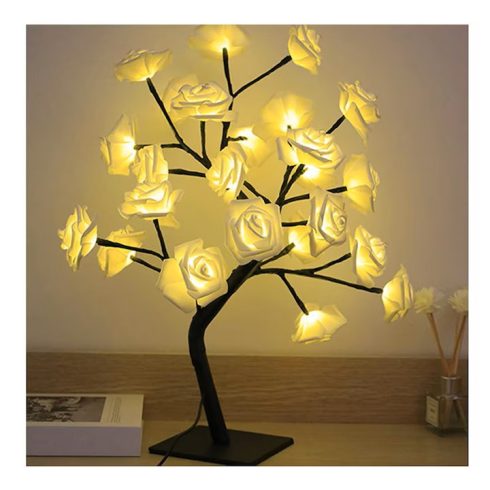 LED Rózsa Lámpa USB Kábellel Újdonság Gyönyörű Rózsa Ágú Lámpa Ajándék Karácsonyra