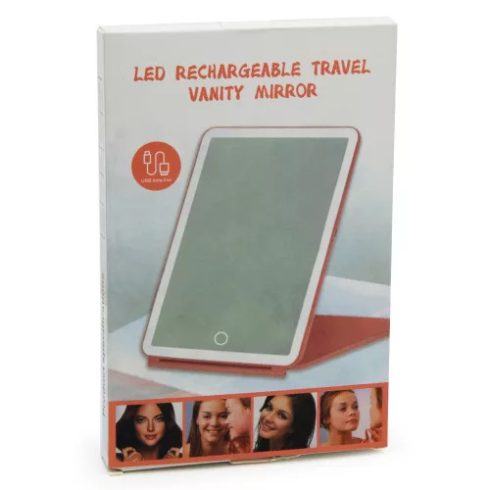 Kozmetikai Smink Táska Tükör WALALLA 49 LED 10x-es Nagyítás Fehér LiIon akku