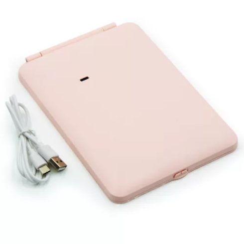 Kozmetikai Smink Táska Tükör WALALLA 49 LED 10x-es Nagyítás Fehér LiIon akku