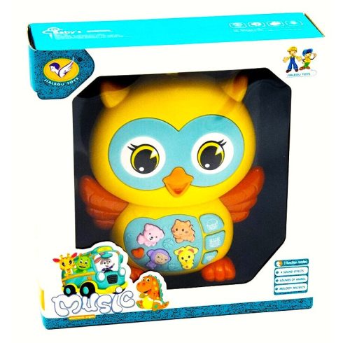Zenélő Mini Bagoly Állathang Gombokkal Edukációs Játék