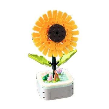   Építőjáték készlet Napraforgó cserépben Kreatív dísz, 16x6,2 cm, Sárga Tökéletes ajándék