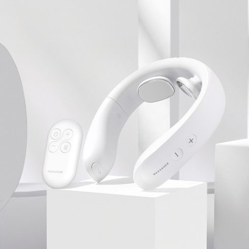 Nyaki gerinc masszírozó, 6 üzemmód, 15 sebesség, meleg borogatás, EMS mikroáram, vezeték nélküli távirányító, 800 mAh akkumulátor, 137 g, kényelmes anyag