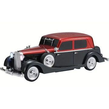   Új Vintage Retro alakú vezeték nélküli hangszóró, hordozható Oldsmobil zenelejátszó gördülő kerekekkel és világító hangszórókkal