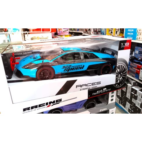 Órás Lamborghini RC Újratölthető Gyors Versenyautó Játék 1:8 Méretarány 47 Cm