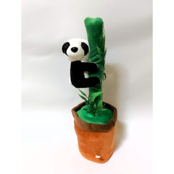   Táncoló Kaktusz, Interaktív Játék Panda Macival Akkus USB Legjobb Ajándék Pandamaci Kaktusz