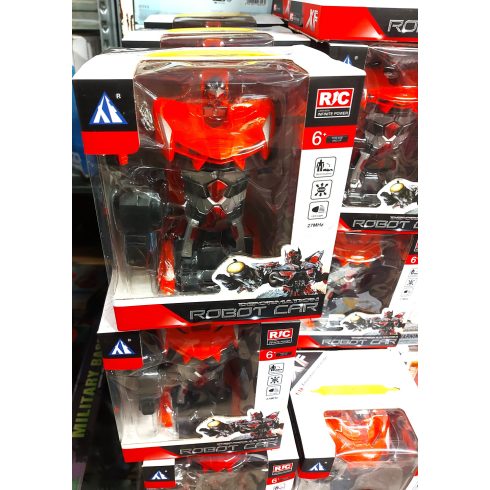 Autó Transzformátorok, távirányítóval, elemekkel Transzformersz Robot Autó Piros