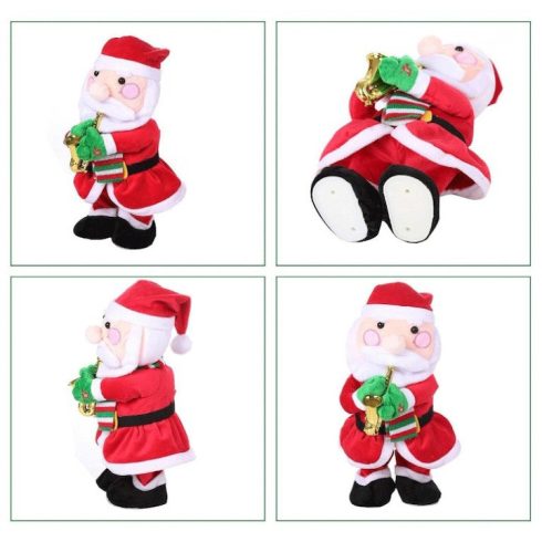 Szaxofonozó Plüss Mikulás Játék Zenél Táncol Karácsonyra Karácsonyi Ajándék 32 Cm