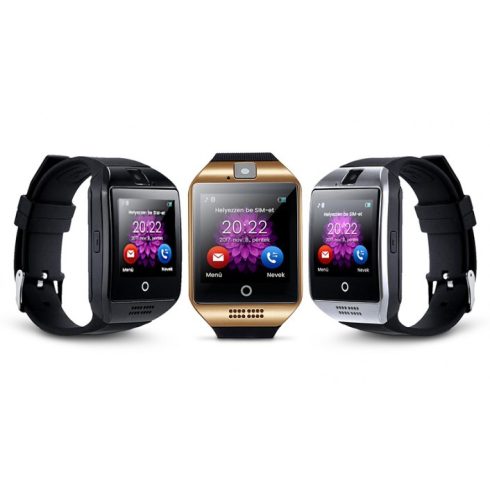 Q18 Okosóra, Hajlított Kijelzővel Magyar menüvel Ezüst