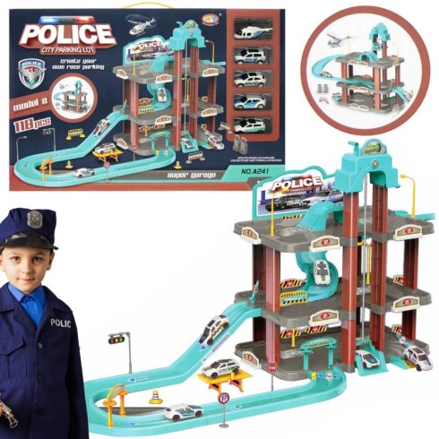 Nagy Rendőr Parkoló Készlet Játék Szett