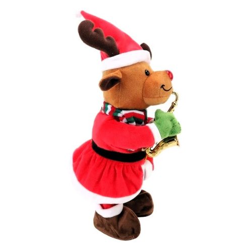 Szaxofonozó Plüss Rénszarvas Játék Zenél Táncol Karácsonyra Karácsonyi Ajándék 32 Cm