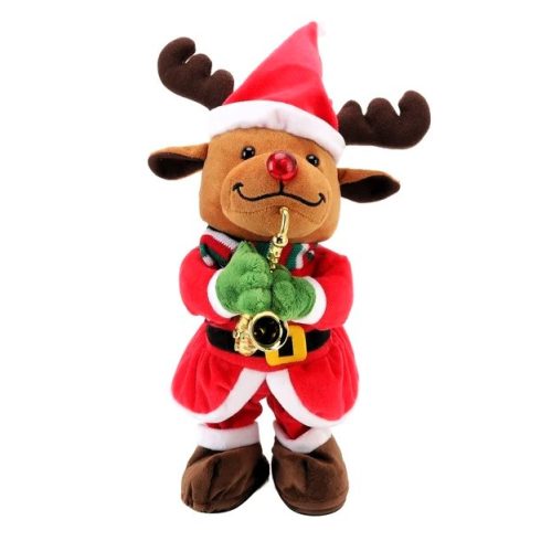 Szaxofonozó Plüss Rénszarvas Játék Zenél Táncol Karácsonyra Karácsonyi Ajándék 32 Cm