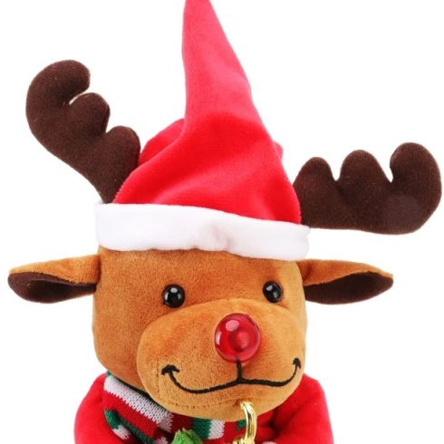 Szaxofonozó Plüss Rénszarvas Játék Zenél Táncol Karácsonyra Karácsonyi Ajándék 32 Cm
