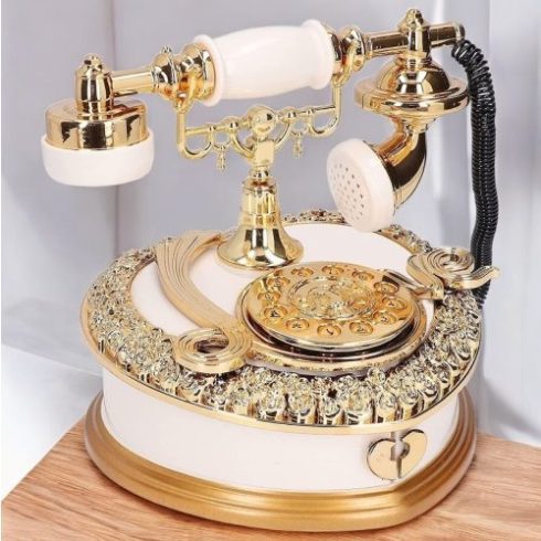Vintage Szív Alakú Retro Luxus Telefon Zenedoboz Ékszertartó Doboz Tökéletes ajándék Karácsonyra