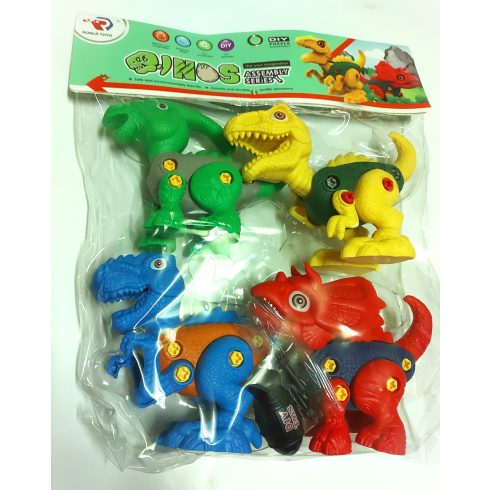 Rirool 4 Darabos Szétszedhető Dinoszaurusz Játék Szett Játék Szerelő Készlet Csavarhúzóval a legjobb ajándék 3-7 éves fiúknak és lányoknak