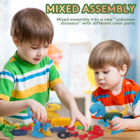 Rirool 4 Darabos Szétszedhető Dinoszaurusz Játék Szett Játék Szerelő Készlet Csavarhúzóval a legjobb ajándék 3-7 éves fiúknak és lányoknak