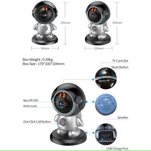 ESCAM PT302 Inteligens Beltéri Megfigyelő És Babafigyelő Kamera 3MP Robot 355°-s Elfordulással Éjjel látó funkcióval