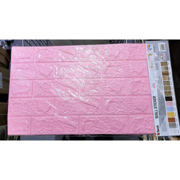   10 Darab Öntapadós 3d Tégla Hatású Dekor Falmatrica Tapéta Rózsaszín Színben 70x77x0,6 Cm