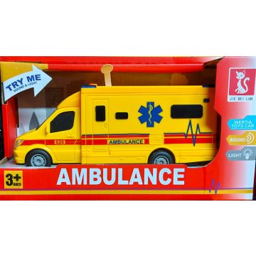 Mentőautó Fénnyel és Hanggal 19cm Mentő Autó Játék