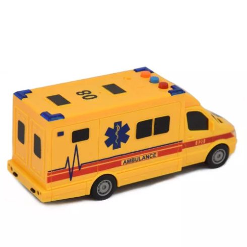 Mentőautó Fénnyel és Hanggal 19cm Mentő Autó Játék