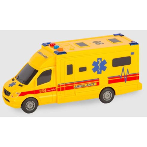 Mentőautó Fénnyel és Hanggal 19cm Mentő Autó Játék