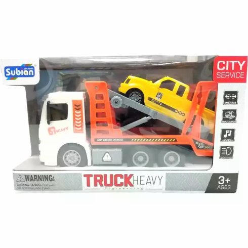 Subian Lendkerekes Merci 1:16 Közúti Segélyszolgálat Teherautó Autóval és Lámpákkal