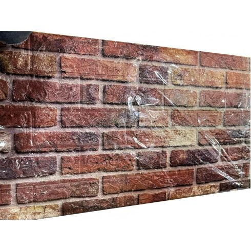 10 Darab Öntapadós 3D Téglahatású Dekor Falmatrica, Tapéta Klasszikus Tégla mintával 77x77x0,6 Cm