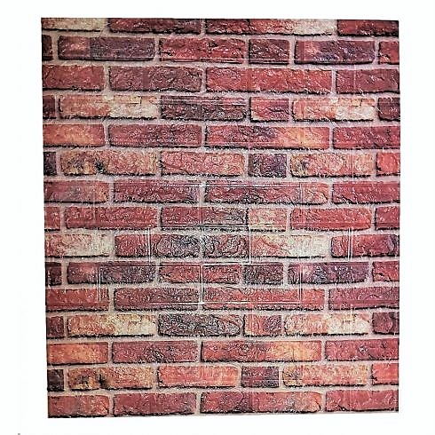10 Darab Öntapadós 3D Téglahatású Dekor Falmatrica, Tapéta Klasszikus Tégla mintával 77x77x0,6 Cm