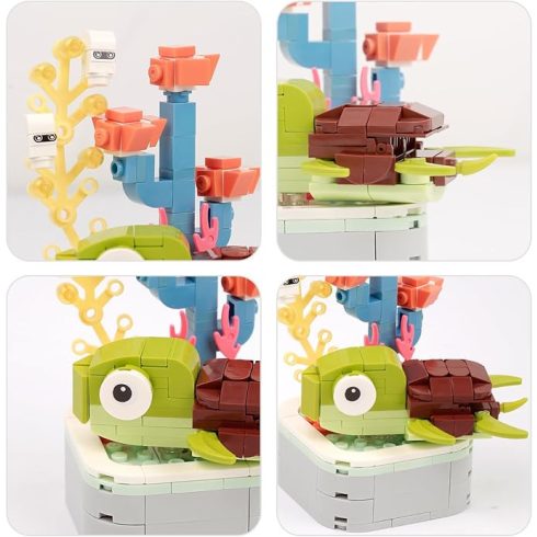 Tengeri Állatok Építőkocka Készletek 190 Db-s Tengeri Teknős Cserepes Növény Tengeri Állatok Építőkockái, Óceáni Állatjátékk Fiúknak És Lányoknak Jó Ajándék