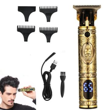   VGR Akkumulátoros Minőségi Gravírozott Férfi Hajvágó Gép 1500 mAh Lítium Akku Digitális kijelzővel