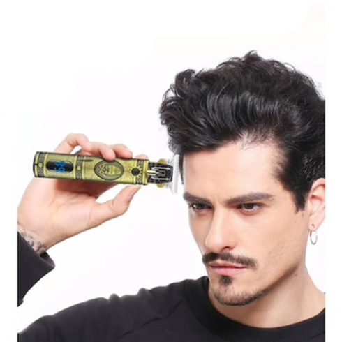 VGR Akkumulátoros Minőségi Gravírozott Férfi Hajvágó Gép 1500 mAh Lítium Akku Digitális kijelzővel