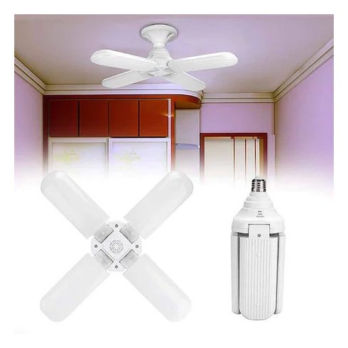 Erős Fényű Ventilátor formájú, kinyitható E27 LED lámpa / állítható vetítési szöggel  75 W