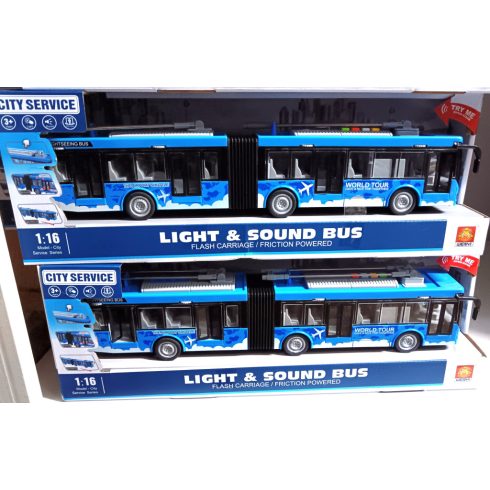 43 cm Lendkerekes Játék Trolibusz Élethű Hanghatásokkal, Nyitható Ajtókkal és Világító Utastérrel